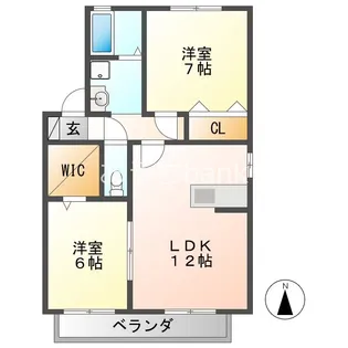 ウエストアベニュー A【2階】の間取り