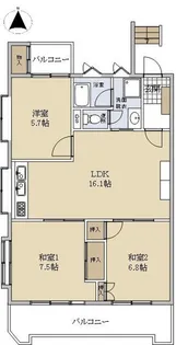 第2ビラ摩耶【3階】の間取り