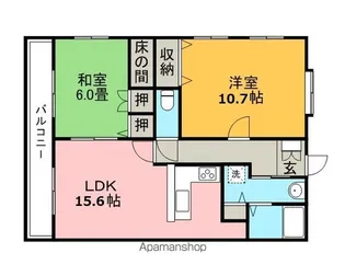 エンゼルハイム六ツ門【6階】の間取り