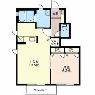 ビューラーはるか B【1階】の間取り