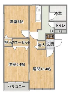 ヒーローマンション・ノーサイド【3階】の間取り