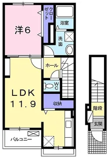 ソレイユ大峰【2階】の間取り