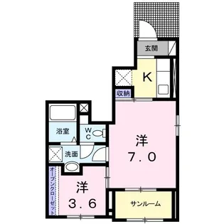 エアリー フォーリスト【1階】の間取り