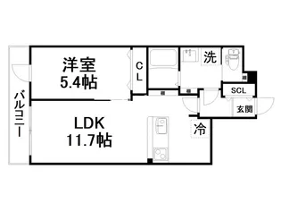 1LDKの間取り画像