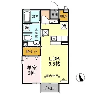 モナリエ富士見ヶ丘【1階】の間取り