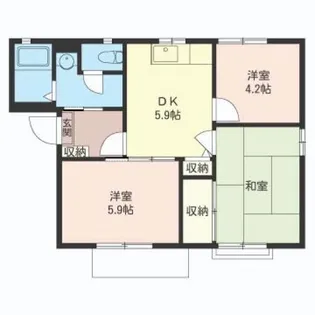 ハミングコート伊興A【2階】の間取り