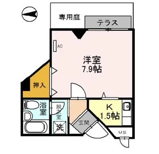 ナヴィール箕面【1階】の間取り