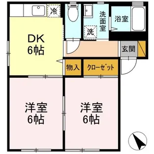 千葉県東金市東金【アパート】の間取り