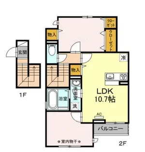 フォトアファール【2階】の間取り