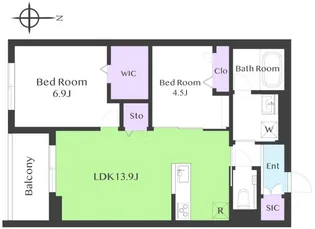 2LDKの間取り画像