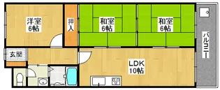 第3カシノハイツ【3階】の間取り