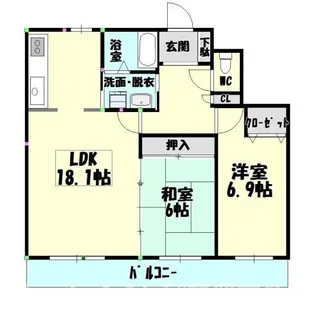 福岡県糟屋郡志免町南里2【マンション】の間取り