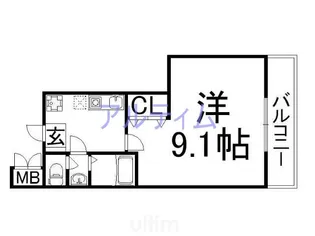 プラティーク四条【4階】の間取り