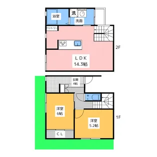 愛知県名古屋市瑞穂区中根町1【一戸建】の間取り