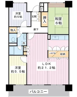 入船東エステート1号棟【10階】の間取り
