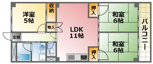 パークサイド武庫川【2階】の間取り