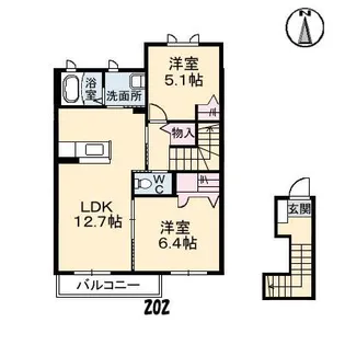 ソレアード操山D棟【2階】の間取り