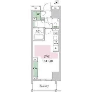 オープンレジデンシア池尻大橋【7階】の間取り