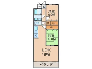 ハイツ昴2番館【5階】の間取り