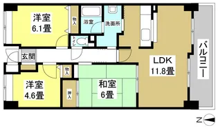 ベルジュ成子坂【4階】の間取り