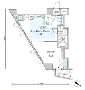 東京都港区六本木3【マンション】の間取り