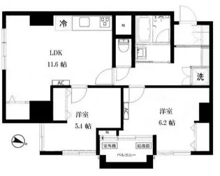 シャトー北品川【6階】の間取り