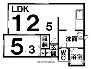1LDKの間取り画像