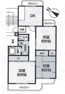 府中団地11号棟【4階】の間取り