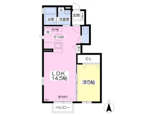 パークフラッツ上野山【1階】の間取り