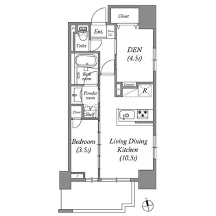 コスモグラシア浅草【2階】の間取り