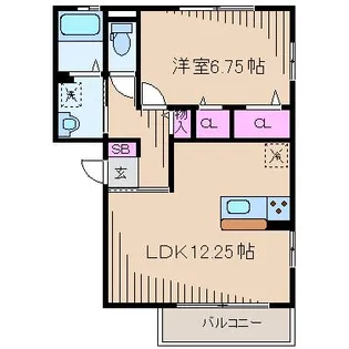 神奈川県川崎市高津区子母口【アパート】の間取り