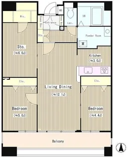 クレアールフレスカ【14階】の間取り