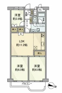 フドウ三軒茶屋ハイツ【7階】の間取り