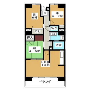 ラビデンス桑名駅東【9階】の間取り