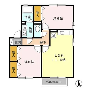 グリーンパーク北側【2階】の間取り