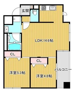ラティス上鳥羽【5階】の間取り
