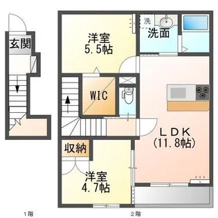 アローラ石垣【2階】の間取り
