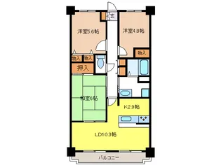 ルピナス泉大津【3階】の間取り