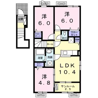 ヒルズポローニア B【2階】の間取り