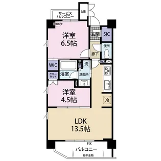 PARKSIDE HILL TOKIWA【6階】の間取り
