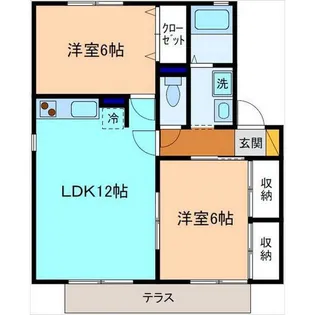 ハイカムール駅西【1階】の間取り