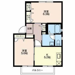 AZUR B【1階】の間取り