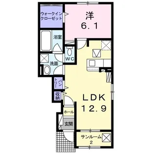 セレブレイト【1階】の間取り