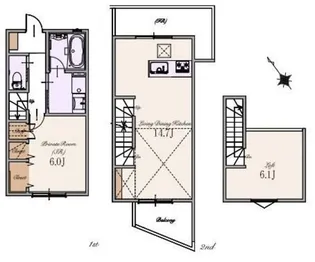 ブライトステージ堀ノ内【2階】の間取り