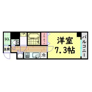 ララプレイス阿波座駅前フェリオ【8階】の間取り