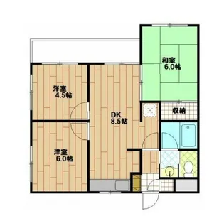 東青梅サンハイツ【5階】の間取り