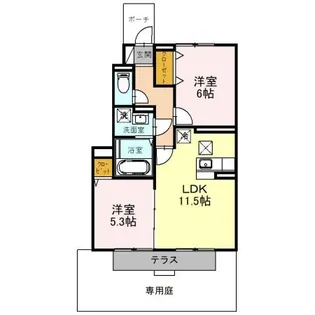 ルミエール(精華町)【1階】の間取り