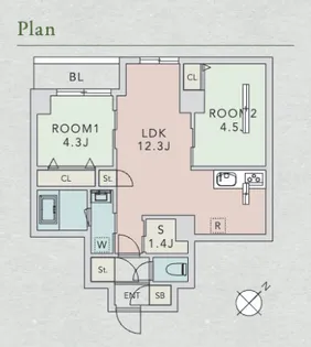 クレアーレ上目黒諏訪山【2階】の間取り