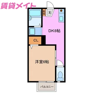 メゾンフジワラ【2階】の間取り