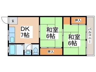 黒岡マンション【2階】の間取り